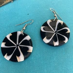 Gorgeous seashell inlay earrings